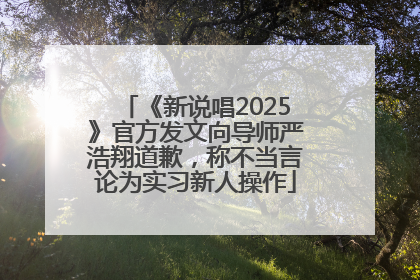 《新说唱2025》官方发文向导师严浩翔道歉，称不当言论为实习新人操作