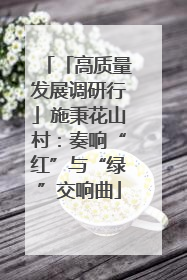 「高质量发展调研行」施秉花山村：奏响“红”与“绿”交响曲