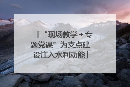 “现场教学＋专题党课”为支点建设注入水利动能