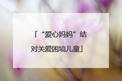 “爱心妈妈”结对关爱困境儿童