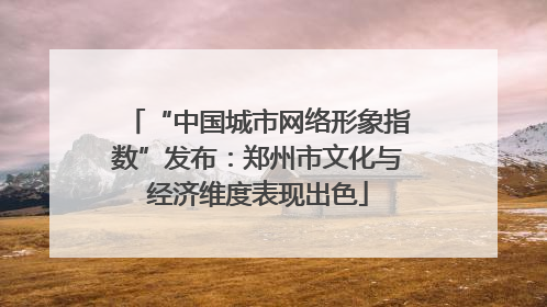 “中国城市网络形象指数”发布：郑州市文化与经济维度表现出色