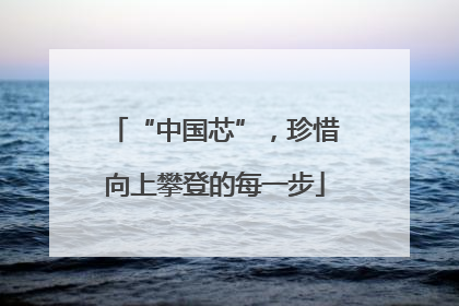 “中国芯”，珍惜向上攀登的每一步