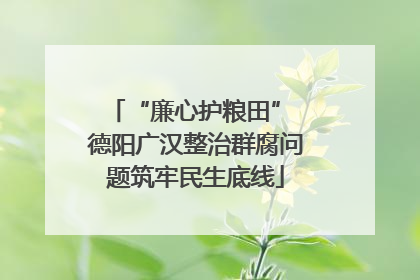 “廉心护粮田” 德阳广汉整治群腐问题筑牢民生底线