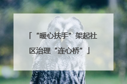 “暖心扶手”架起社区治理“连心桥”