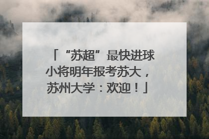 “苏超”最快进球小将明年报考苏大，苏州大学：欢迎！