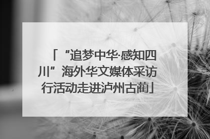 “追梦中华·感知四川”海外华文媒体采访行活动走进泸州古蔺