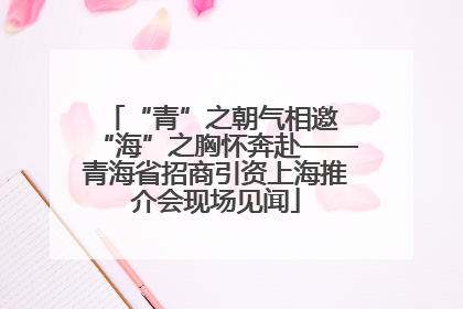 “青”之朝气相邀 “海”之胸怀奔赴——青海省招商引资上海推介会现场见闻
