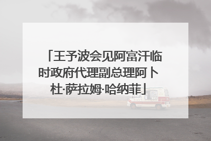 王予波会见阿富汗临时政府代理副总理阿卜杜·萨拉姆·哈纳菲