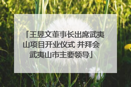 王昱文董事长出席武夷山项目开业仪式 并拜会武夷山市主要领导