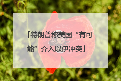 特朗普称美国“有可能”介入以伊冲突