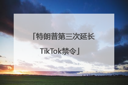 特朗普第三次延长TikTok禁令