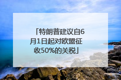 特朗普建议自6月1日起对欧盟征收50%的关税