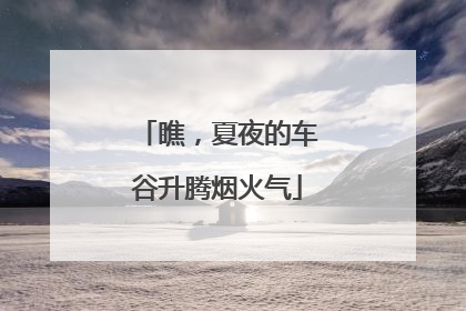 瞧，夏夜的车谷升腾烟火气