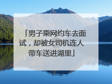 男子乘网约车去面试，却被女司机连人带车送进湖里
