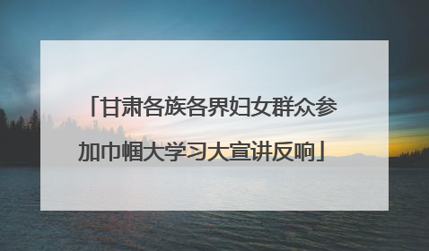 甘肃各族各界妇女群众参加巾帼大学习大宣讲反响