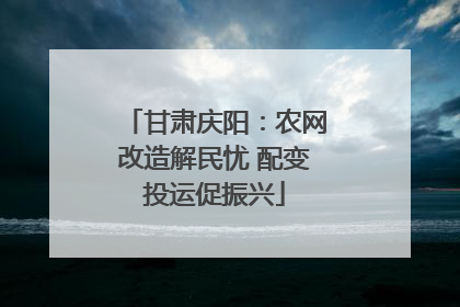 甘肃庆阳：农网改造解民忧 配变投运促振兴