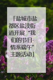 盐城市盐都区盐渎街道开展“我们的节日·情系端午”主题活动