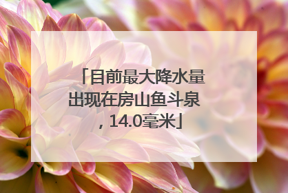 目前最大降水量出现在房山鱼斗泉，14.0毫米