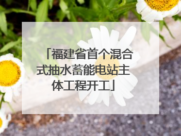 福建省首个混合式抽水蓄能电站主体工程开工