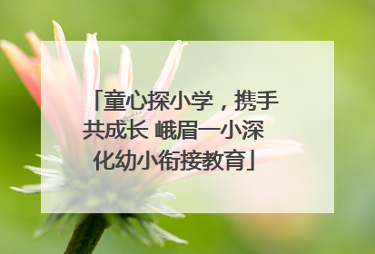童心探小学，携手共成长 峨眉一小深化幼小衔接教育
