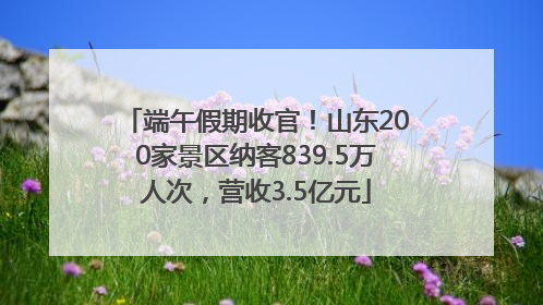 端午假期收官！山东200家景区纳客839.5万人次，营收3.5亿元
