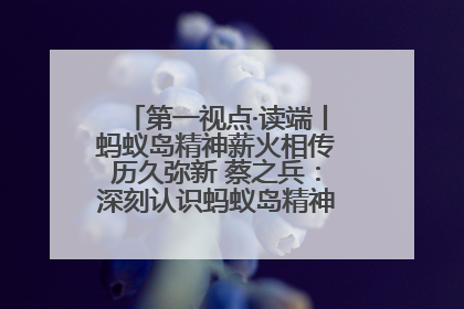 第一视点·读端丨蚂蚁岛精神薪火相传历久弥新 蔡之兵：深刻认识蚂蚁岛精神的“精气神”
