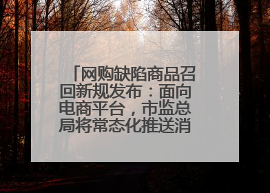 网购缺陷商品召回新规发布：面向电商平台，市监总局将常态化推送消费品召回信息