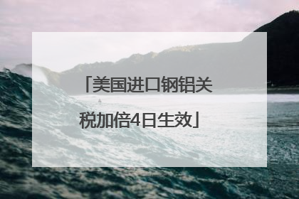 美国进口钢铝关税加倍4日生效