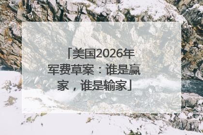 美国2026年军费草案：谁是赢家，谁是输家