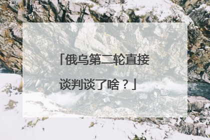 俄乌第二轮直接谈判谈了啥？