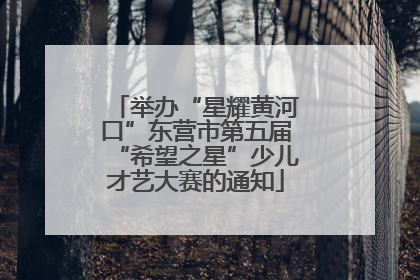 举办“星耀黄河口”东营市第五届“希望之星”少儿才艺大赛的通知