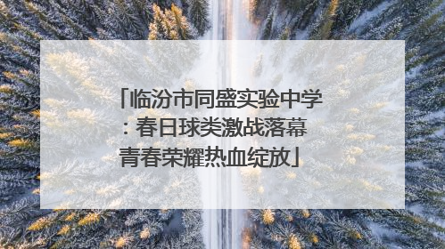 临汾市同盛实验中学：春日球类激战落幕 青春荣耀热血绽放
