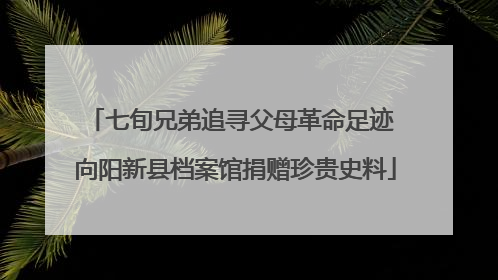 七旬兄弟追寻父母革命足迹 向阳新县档案馆捐赠珍贵史料