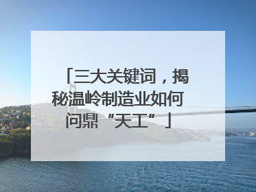三大关键词，揭秘温岭制造业如何问鼎“天工”