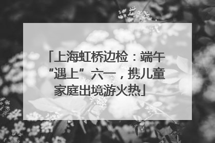 上海虹桥边检：端午“遇上”六一，携儿童家庭出境游火热