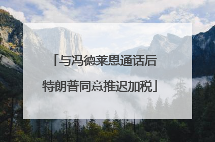 与冯德莱恩通话后 特朗普同意推迟加税