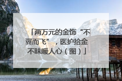 两万元的金饰“不翼而飞”，医护拾金不昧暖人心（图）