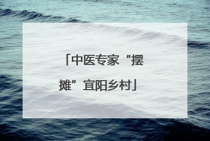 中医专家“摆摊”宜阳乡村