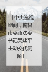 中央巡视期间，南昌市委政法委书记吴建平主动交代问题