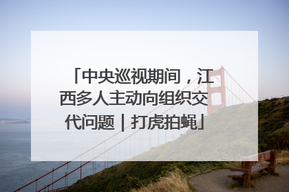 中央巡视期间，江西多人主动向组织交代问题｜打虎拍蝇