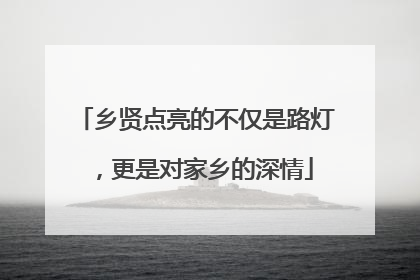 乡贤点亮的不仅是路灯，更是对家乡的深情