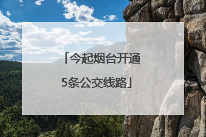 今起烟台开通5条公交线路