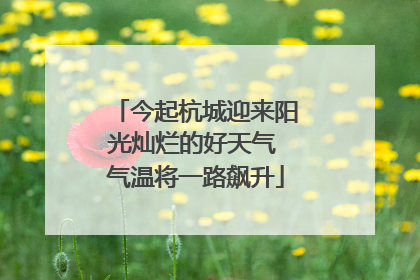 今起杭城迎来阳光灿烂的好天气 气温将一路飙升