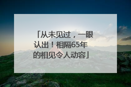 从未见过，一眼认出！相隔65年的相见令人动容