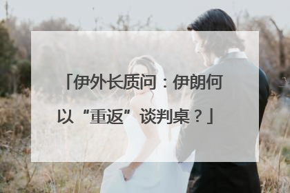 伊外长质问：伊朗何以“重返”谈判桌？