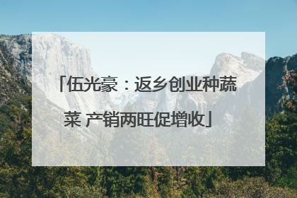 伍光豪：返乡创业种蔬菜 产销两旺促增收