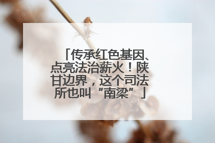 传承红色基因、点亮法治薪火！陕甘边界，这个司法所也叫“南梁”