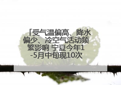 受气温偏高、降水偏少、冷空气活动频繁影响 宁夏今年1-5月中旬现10次定级沙尘天气过程
