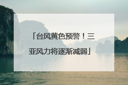 台风黄色预警！三亚风力将逐渐减弱