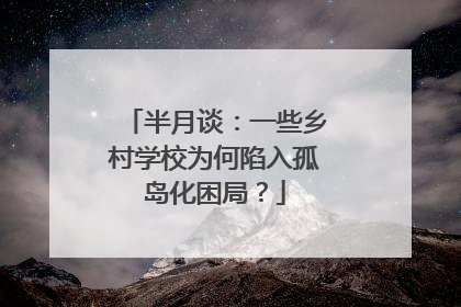 半月谈：一些乡村学校为何陷入孤岛化困局？